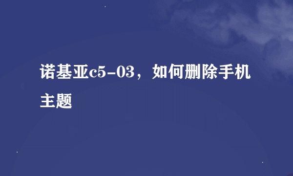 诺基亚c5-03，如何删除手机主题