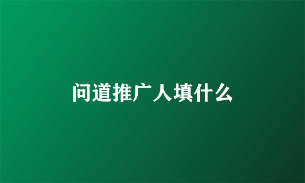 问道推广人填什么