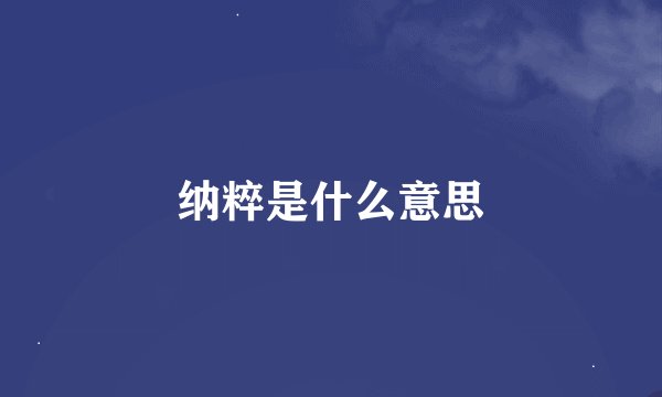 纳粹是什么意思