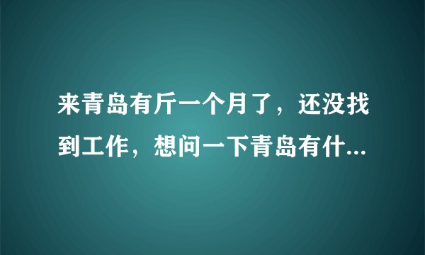 来青岛有斤一个月了，还没找到工作，想问一下青岛有什么好的网站可以找份工作？