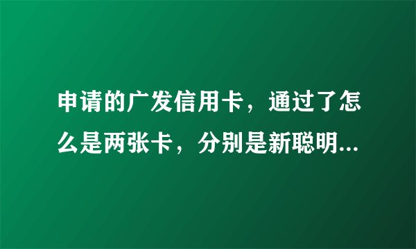 申请的广发信用卡，通过了怎么是两张卡，分别是新聪明卡和欢乐卡，分别是什么级别的卡？</s