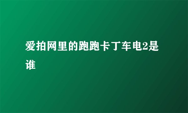 爱拍网里的跑跑卡丁车电2是谁