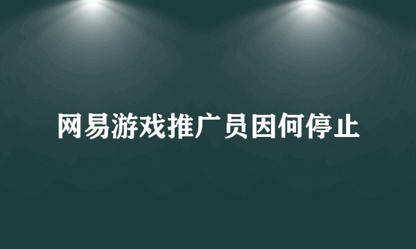 网易游戏推广员因何停止