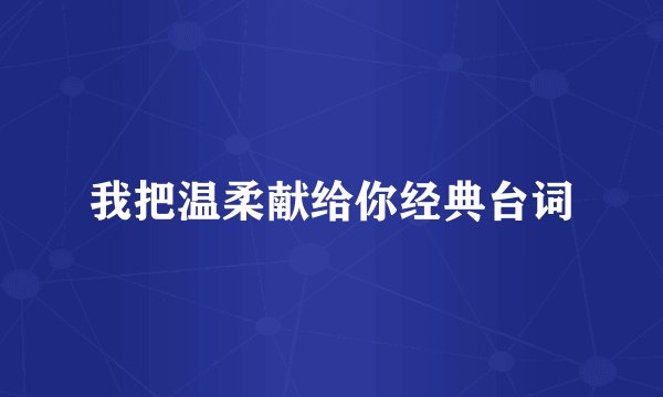 我把温柔献给你经典台词