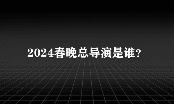 2024春晚总导演是谁？