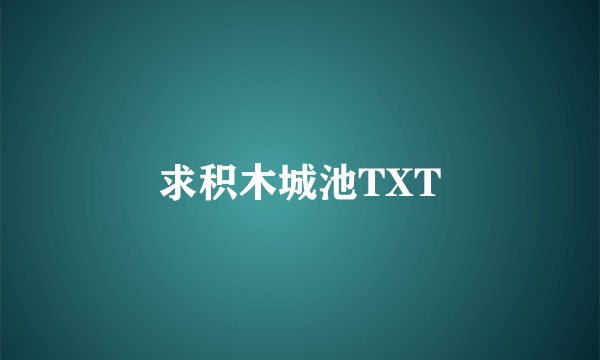 求积木城池TXT