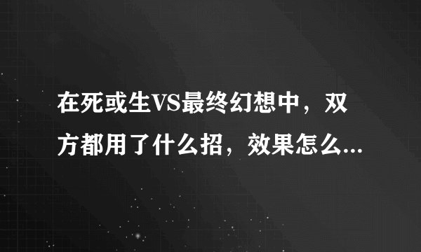 在死或生VS最终幻想中，双方都用了什么招，效果怎么样把对手打的不轻吧