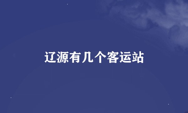 辽源有几个客运站