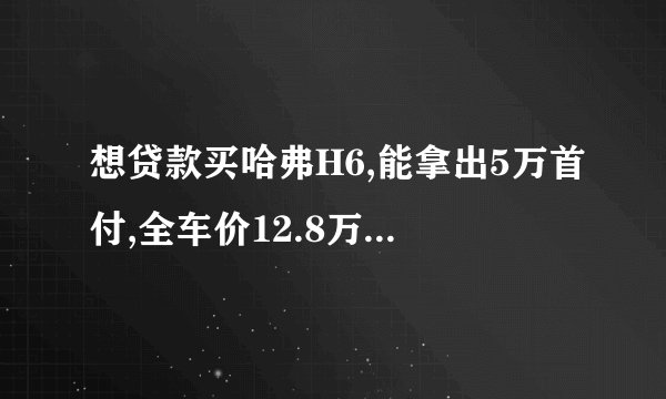 想贷款买哈弗H6,能拿出5万首付,全车价12.8万,对贷款不懂