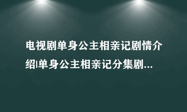 电视剧单身公主相亲记剧情介绍|单身公主相亲记分集剧情介绍全集大结局