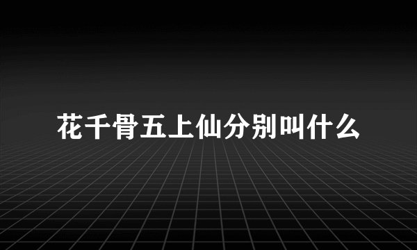 花千骨五上仙分别叫什么