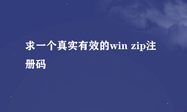 求一个真实有效的win zip注册码