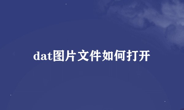 dat图片文件如何打开