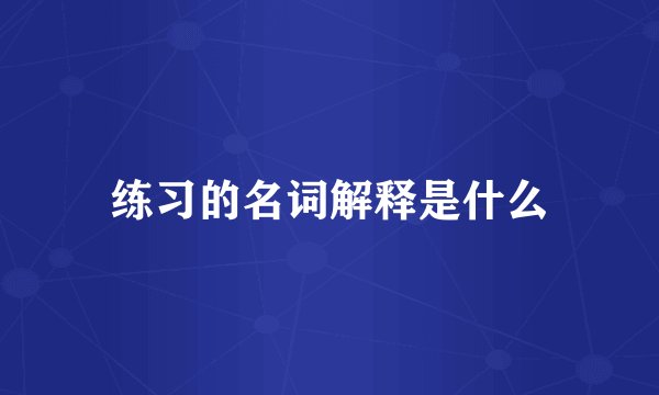 练习的名词解释是什么