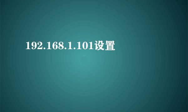 192.168.1.101设置