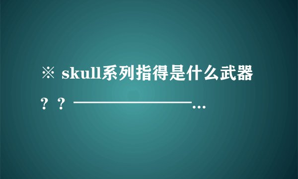 ※ skull系列指得是什么武器？？————————————