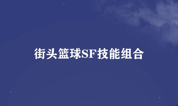 街头篮球SF技能组合