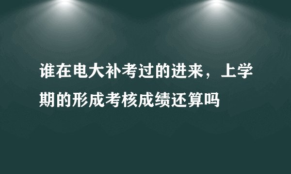 谁在电大补考过的进来，上学期的形成考核成绩还算吗