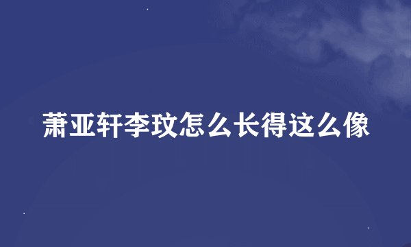 萧亚轩李玟怎么长得这么像