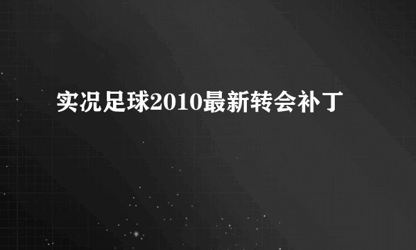 实况足球2010最新转会补丁