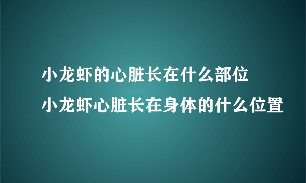 小龙虾的心脏长在什么部位 小龙虾心脏长在身体的什么位置