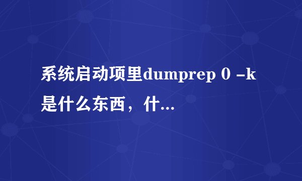 系统启动项里dumprep 0 -k是什么东西，什么用处？