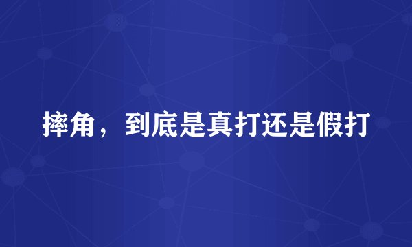 摔角，到底是真打还是假打