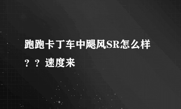跑跑卡丁车中飓风SR怎么样？？速度来