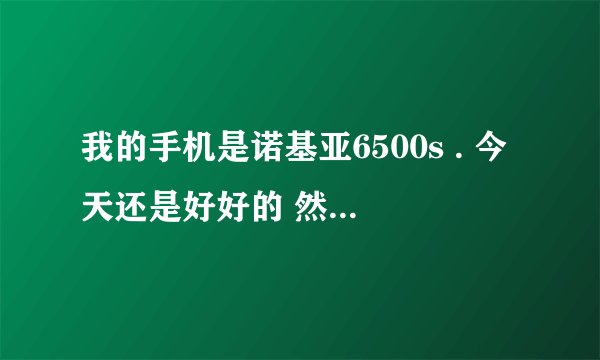 我的手机是诺基亚6500s . 今天还是好好的 然后我关了一次机 开机就白屏了 然后开机亮一下暗一下，什么问题