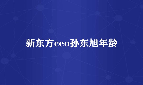 新东方ceo孙东旭年龄