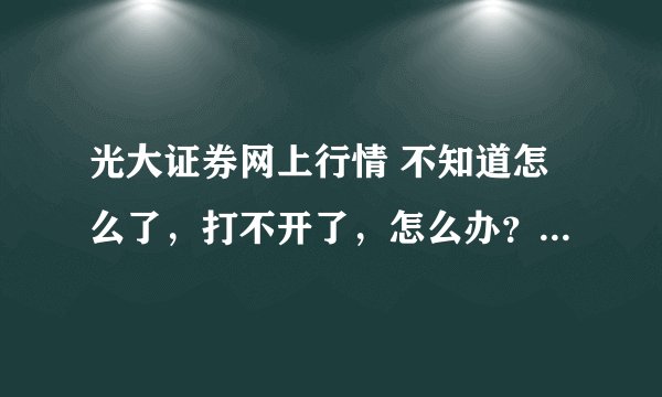光大证券网上行情 不知道怎么了，打不开了，怎么办？求解~~~！