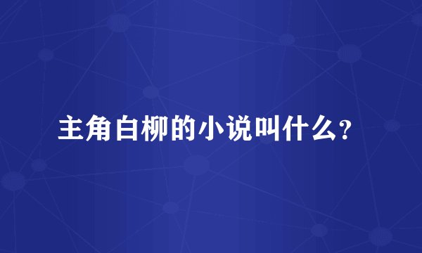 主角白柳的小说叫什么？