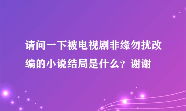 请问一下被电视剧非缘勿扰改编的小说结局是什么？谢谢