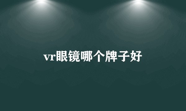 vr眼镜哪个牌子好