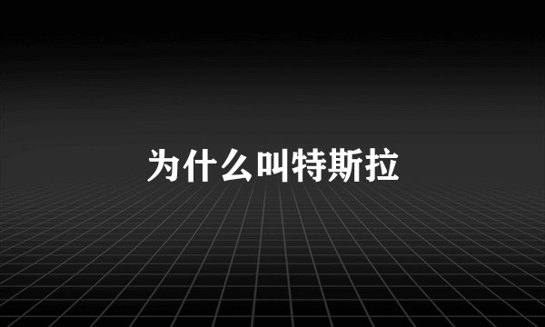 为什么叫特斯拉