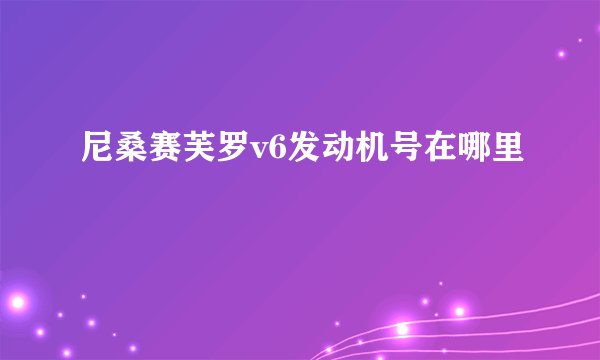 尼桑赛芙罗v6发动机号在哪里