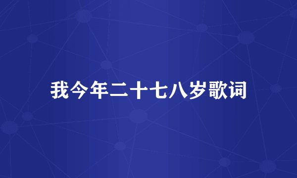 我今年二十七八岁歌词