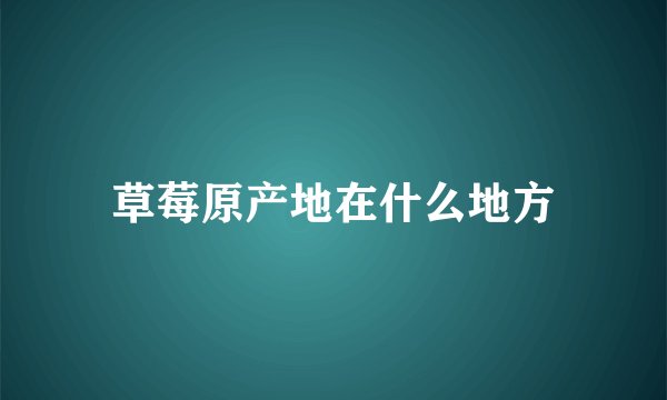 草莓原产地在什么地方