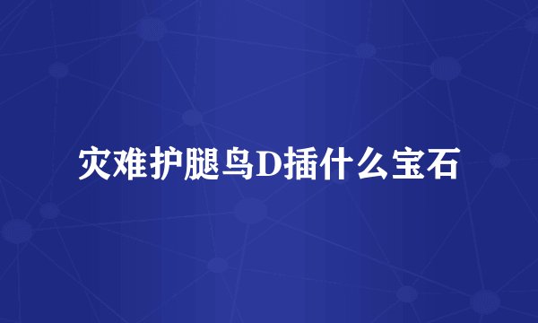 灾难护腿鸟D插什么宝石