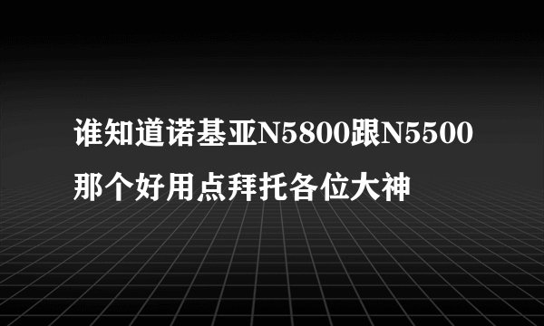 谁知道诺基亚N5800跟N5500那个好用点拜托各位大神