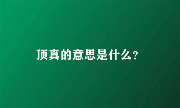 顶真的意思是什么？