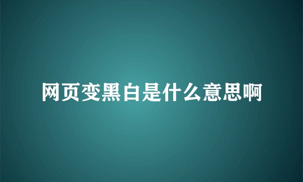 网页变黑白是什么意思啊