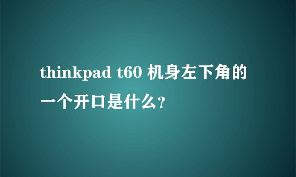 thinkpad t60 机身左下角的一个开口是什么？