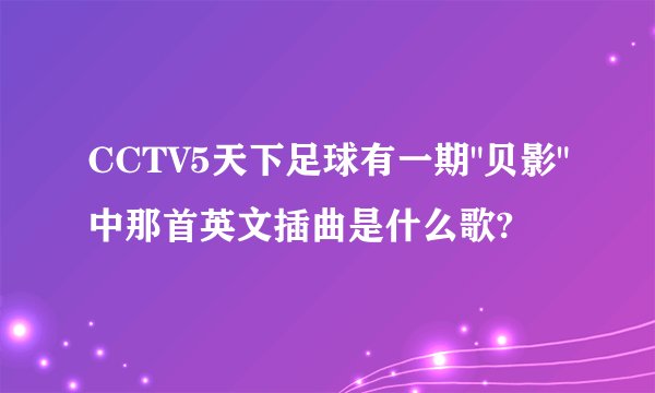 CCTV5天下足球有一期
