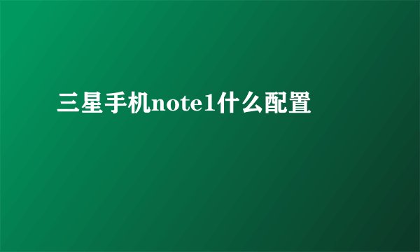 三星手机note1什么配置