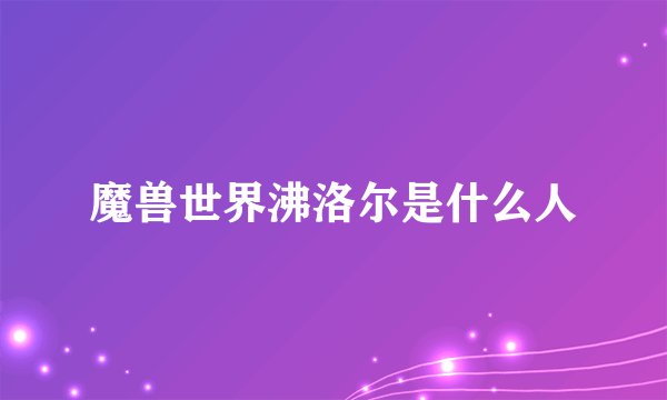 魔兽世界沸洛尔是什么人