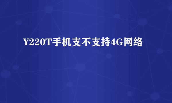 Y220T手机支不支持4G网络