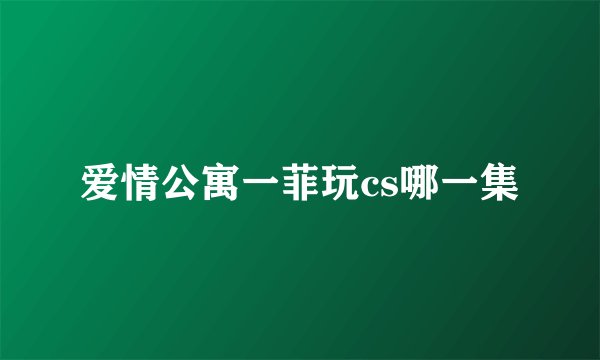 爱情公寓一菲玩cs哪一集
