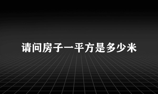 请问房子一平方是多少米