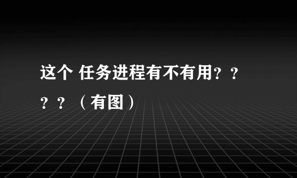这个 任务进程有不有用？？？？（有图）